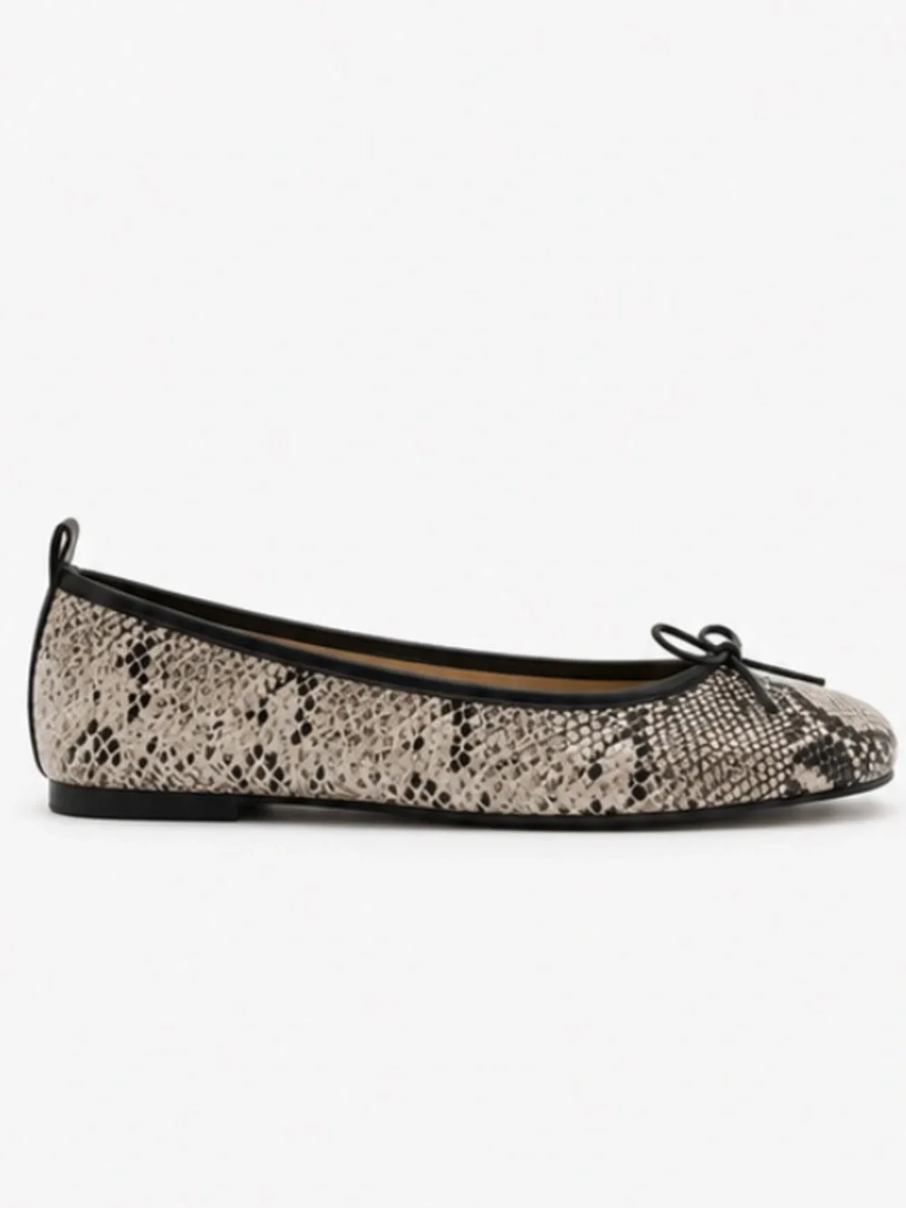 Everlane Day Glove Flat Black Snakeskin Leather Ballet Flats Size 9 NWOB Chic